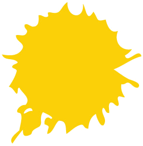 Yellow paintball splat accent